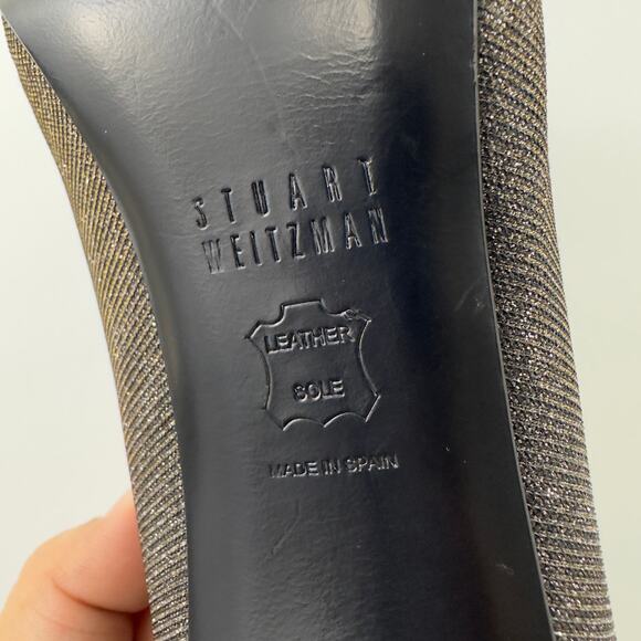 Stuart Weitzman Evebaton Metallic Shimmer Peep Toe evening pumps W-6.5‎ - Picture 9 of 11